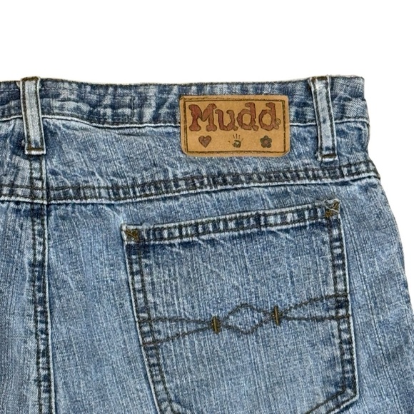 Vintage 90s Y2K Mudd Jean Shorts 16R Medium Wash Stretch Casual Classic Denim - Picture 4 of 10